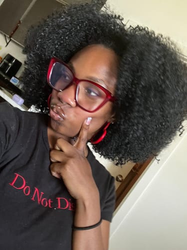 Customer photo review of Sensationnel Curls Kinks & CO Half Wig KINKY 4B-4C - GAME CHANGER