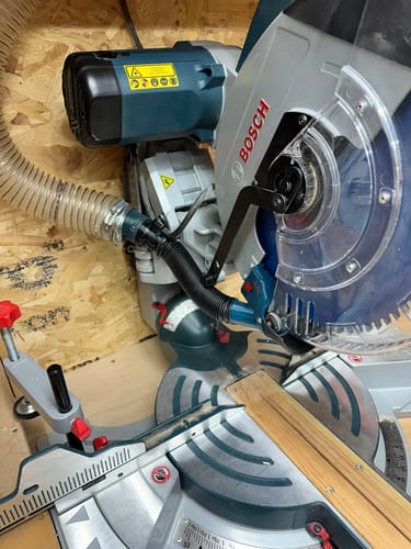 Customer photo review of Bosch Axial Glide Miter Saw Dust Chute (Gen II)