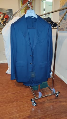 Customer photo review of MAURO BLASI Napoli Handmade Blue Wool Unlined Suit EU 46 NEW US 36