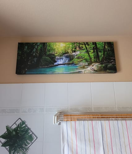 Customer photo review of Leinwandbild | Tropischer Wasserfall | Panorama