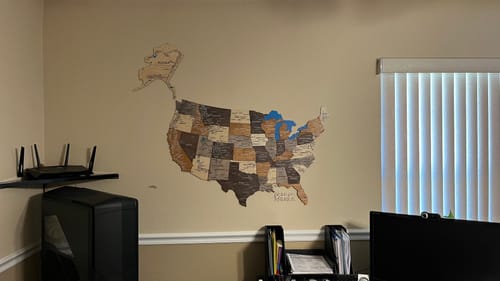Customer photo review of Wooden 3d Map of USA - Multicolor