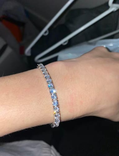 Customer photo review of Tennis Bracelet for Women Men D Color VVS Round Cut 4mm Bracelets