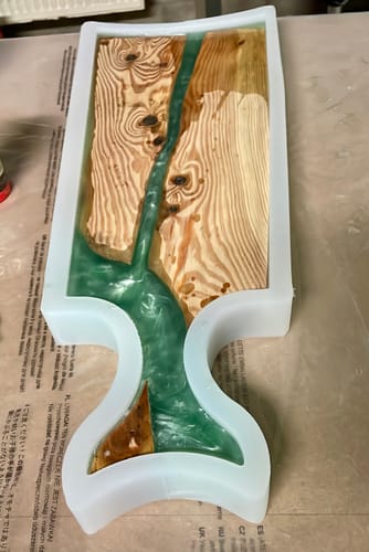 Customer photo review of 24x8.5" Large Fishtail Charcuterie Board Acrylic Router Template