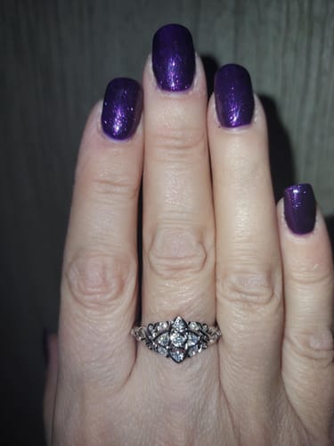 Customer photo review of Celtic Knot Moissanite Cluster Engagement Ring