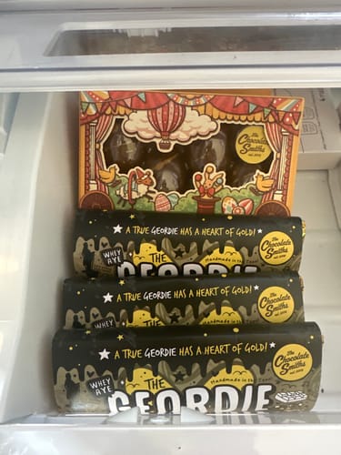 Customer photo review of The Geordie Bar double chocolate and caramel filled bar 145g