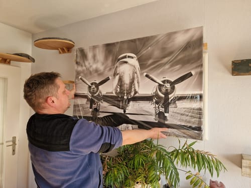 Customer photo review of Leinwandbild Retro Flugzeug Querformat