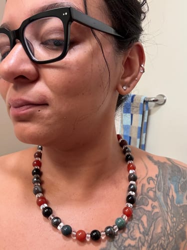 Customer photo review of Break Curses: Black Tourmaline Amplified Necklace