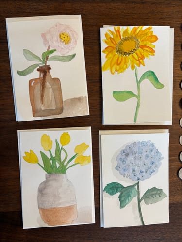 Customer photo review of Flowers watercolor workbook
