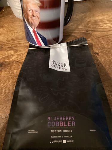 Customer photo review of Blueberry Cobbler Flavored Coffee