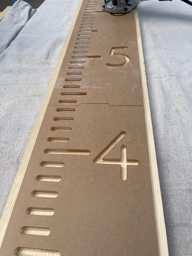 Customer photo review of 79.2X7.875" 3 Piece Growth Chart Inlay Acrylic Router Template Set