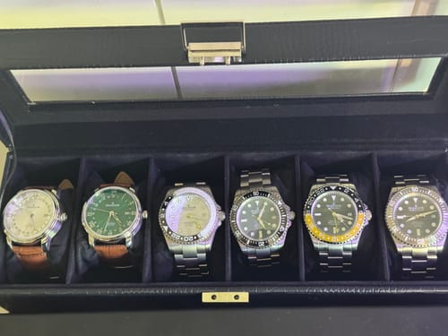 Customer photo review of Oceaneva Men's OceanTrek GMT Automatic 200m Leather Silver Watch