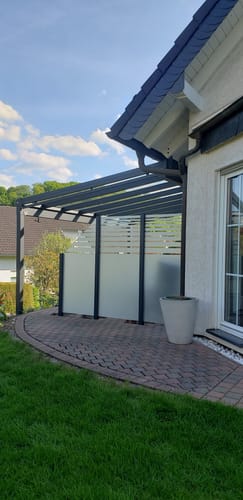 Customer photo review of Sichtschutz Glas - Windschutz - Glaszaun Streifen PG8