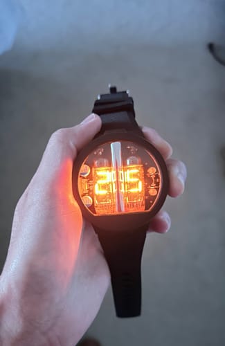 Customer photo review of Nixie Tube Watch 'Numitron CLASSIC'