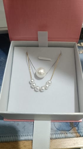 Customer photo review of Collar Perla Minimal Plata 925