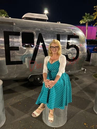 Customer photo review of Maneater Swing Dress in Red - Vixen by Micheline Pitt