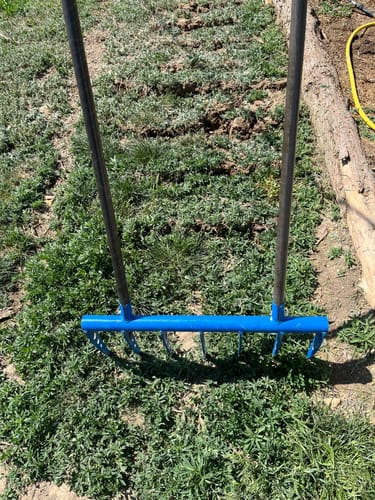 Customer photo review of The Market Gardener Treadlite Broadfork | 30" wide - 7 tines