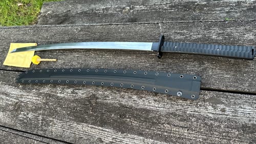 Customer photo review of Pioneer Katana (Tactical Katana™ – Titanium-Coated Version)