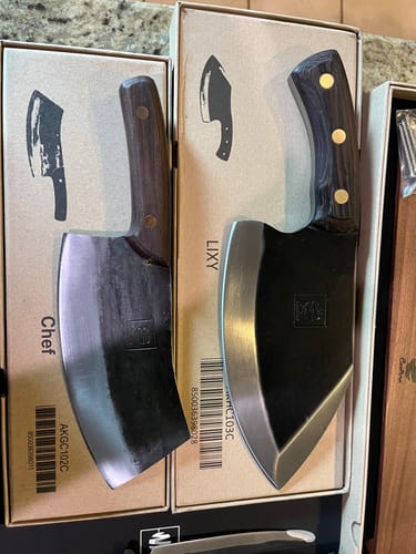 Customer photo review of Lixy Hand-Forged Cleaver Knife