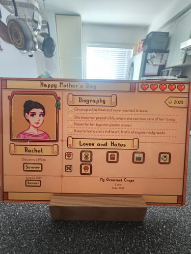 Customer photo review of Custom Mother's Day Profile Acrylic Plaque