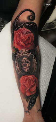 Customer photo review of Painless Tattoo Numbing Cream