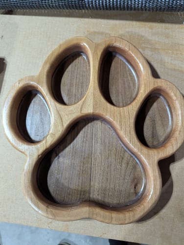 Customer photo review of Dog Paw Print Tray / Inlay Acrylic Router Template