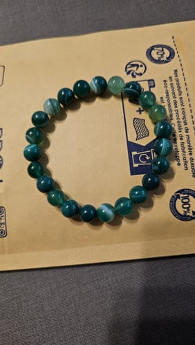 Customer photo review of Bracelet en perles d'agate verte 8mm