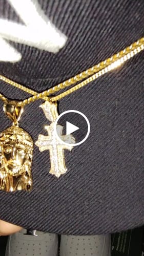 Customer video review of 10K YELLOW GOLD .50 CARAT 1.50 INCHES NATURAL DIAMOND CROSS PENDANT CHARM