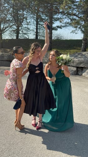 Customer photo review of Rosee Cap Sleeve Mini Dress by Bronx and Banco