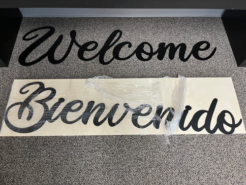 Customer photo review of Metal Custom Script Font | Metal Words | 20+ Color Options