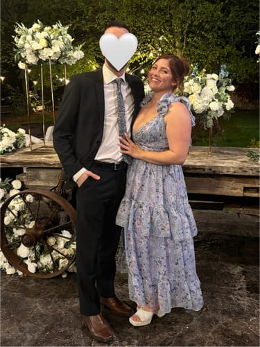 Customer photo review of Barcelona Midi in Lilac by Mac Duggal - RENTAL