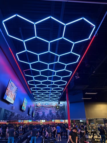 Customer photo review of Hexagon Garage Grid Hanging Kit