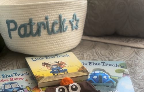 Janet G. review of Baby Knits™ Personalized Knitted Basket image 1 out of 1