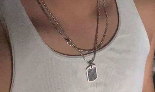 Customer photo review of Iced Out Dog Tag