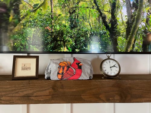 Customer photo review of Cardinal Backpacker Long Sleeve T-Shirt