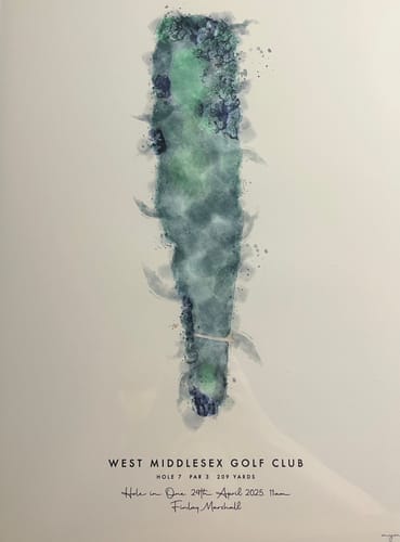 Customer photo review of Custom Golf Artwork – Personalised Print of Any Golf Course and Hole (A3 Size)