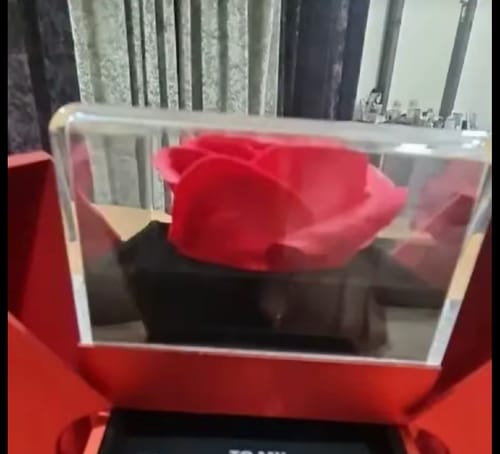 Customer photo review of 🌹Rosa Eterna + Collar + Pulsera Trébol Plata + Dedicatoria GRATIS -PARA MI HIJA