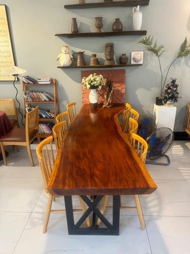 Customer photo review of Solid wood dining table, living room tea table