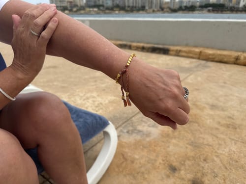 Customer photo review of Tibetan Lucky Copper Bracelet