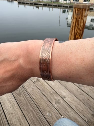 Customer photo review of Mens Masonic Bangle Pure Copper - Magnetic