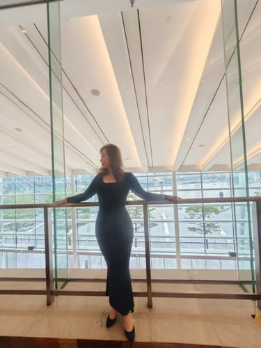 Customer photo review of Long Sleeve Maxi Shapewear Dress