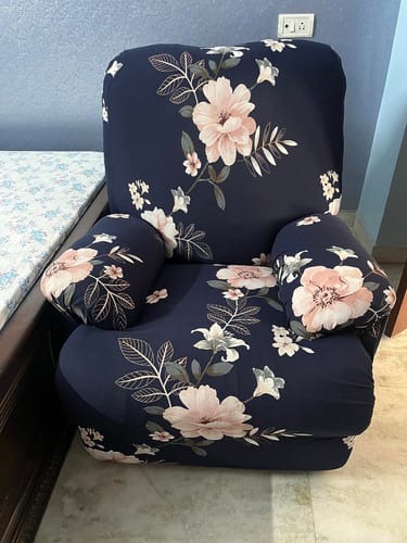 Customer photo review of Premium Printed Recliner Sofa Cover : Wave Beige