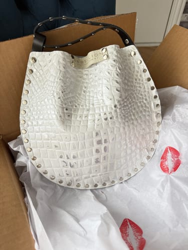 Customer photo review of Wristlet | Pearl Croc Print