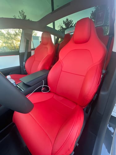 Customer photo review of Premium Vegan Leather Seat Covers For Tesla Model 3 2023-2025 Highland PERFORMANCE