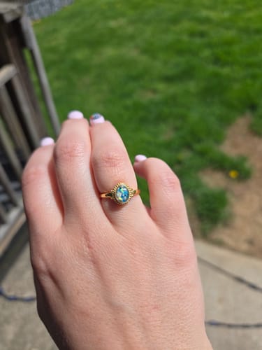 Customer photo review of Braided Oval Ring with Cremation Ashes