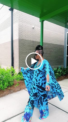 Customer video review of Blue Jezebel Goddess Kaftan
