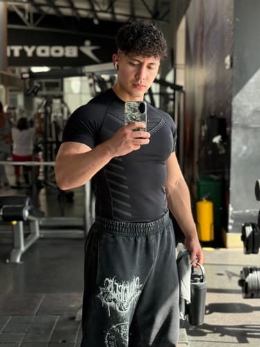 Customer photo review of 465 Superhero Compression Tees