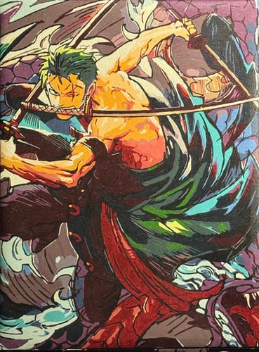 Customer photo review of One Piece: 3 Swords - Anime Paint By Numbers Kit
