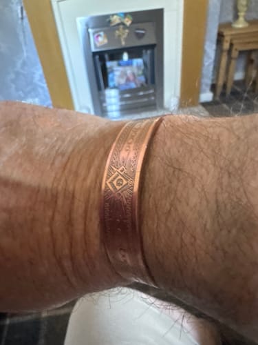 Customer photo review of Mens Masonic Bangle Pure Copper - Magnetic