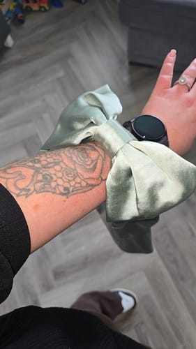 Customer photo review of Bow Detail Satin Pouch Bag