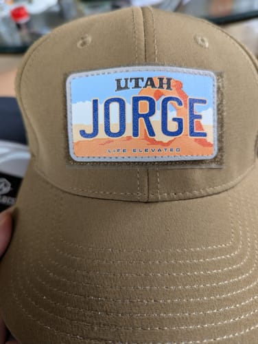 Customer photo review of Swap Patch Utah License Plate